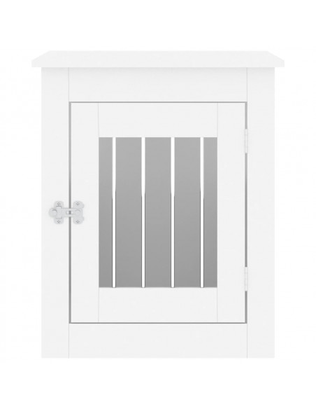 Gabbia Cani da Arredamento Bianca 55x75x65cm Legno Multistrato