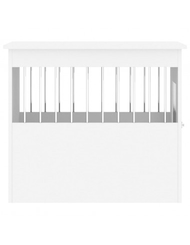 Gabbia Cani da Arredamento Bianca 55x75x65cm Legno Multistrato