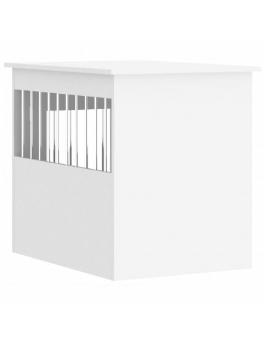 Gabbia Cani da Arredamento Bianca 55x75x65cm Legno Multistrato