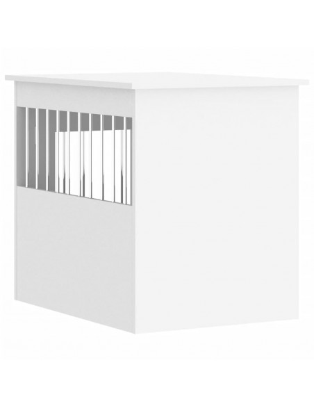 Gabbia Cani da Arredamento Bianca 55x75x65cm Legno Multistrato