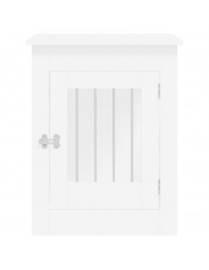 Gabbia Cani da Arredamento Bianca 55x80x68cm Legno Multistrato 2