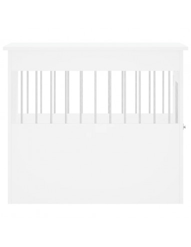 Gabbia Cani da Arredamento Bianca 55x80x68cm Legno Multistrato