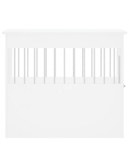 Gabbia Cani da Arredamento Bianca 55x80x68cm Legno Multistrato