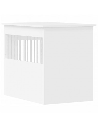 Gabbia Cani da Arredamento Bianca 55x80x68cm Legno Multistrato