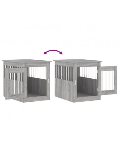Gabbia Cani da Arredamento Grigio Sonoma 55x75x65cm Multistrato