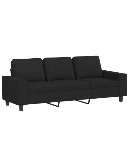 Set di Divani 4 pz Nero in Tessuto