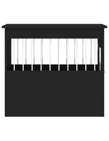 Gabbia Cani da Arredamento Nera 55x75x65cm Legno Multistrato