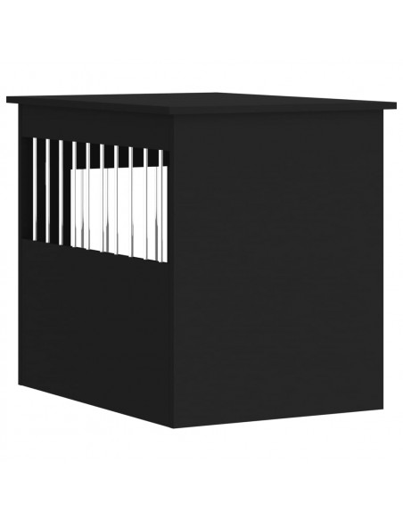 Gabbia Cani da Arredamento Nera 55x75x65cm Legno Multistrato
