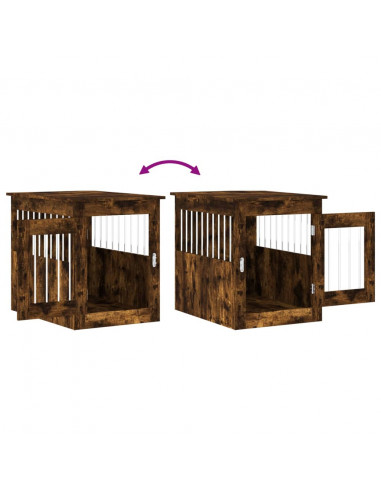 Gabbia Cani da Arredamento Rovere Fumo 55x75x65cm Multistrato