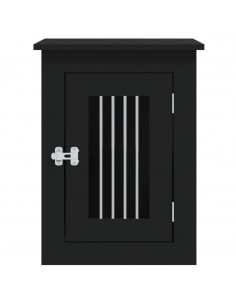 Gabbia Cani da Arredamento Nera 45x62x59cm Legno Multistrato 2