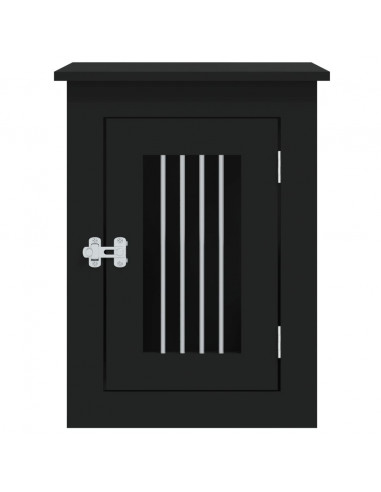 Gabbia Cani da Arredamento Nera 45x62x59cm Legno Multistrato