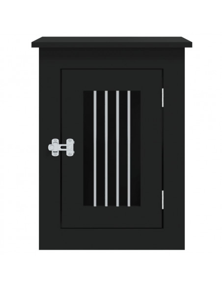 Gabbia Cani da Arredamento Nera 45x62x59cm Legno Multistrato