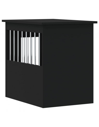Gabbia Cani da Arredamento Nera 45x62x59cm Legno Multistrato