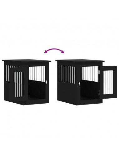 Gabbia Cani da Arredamento Nera 45x62x59cm Legno Multistrato