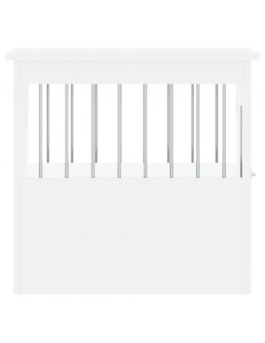 Gabbia Cani da Arredamento Bianca 45x62x59cm Legno Multistrato