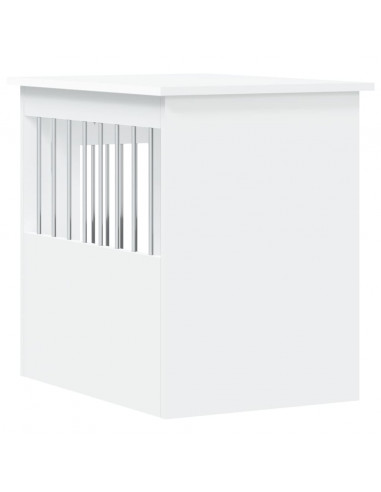 Gabbia Cani da Arredamento Bianca 45x62x59cm Legno Multistrato