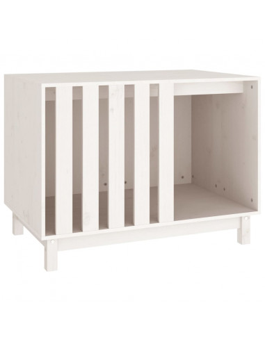 Casetta per Cani Bianca 90x60x67 cm in Legno Massello di Pino