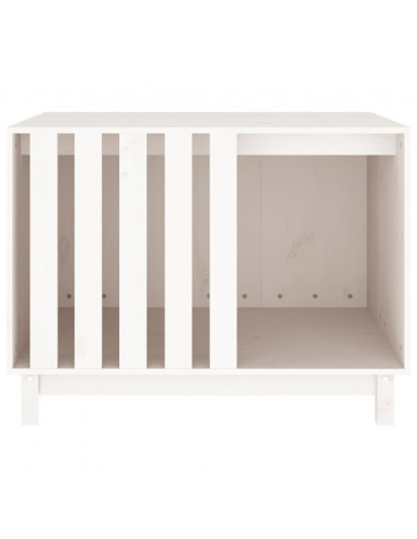 Casetta per Cani Bianca 90x60x67 cm in Legno Massello di Pino