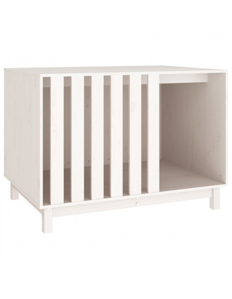 Casetta per Cani Bianca 100x70x72 cm in Legno Massello di Pino
