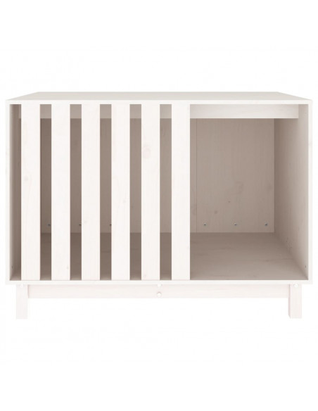 Casetta per Cani Bianca 100x70x72 cm in Legno Massello di Pino