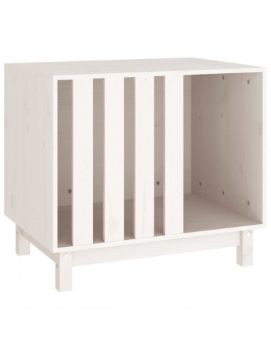 Casetta per Cani bianco 70x50x62 cm in Legno Massello di Pino