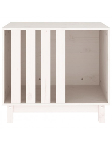 Casetta per Cani bianco 70x50x62 cm in Legno Massello di Pino