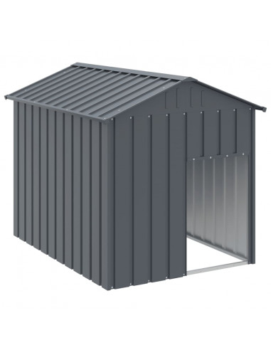 Casetta Cani con Tetto Antracite 117x153x123 cm Acciaio Zincato