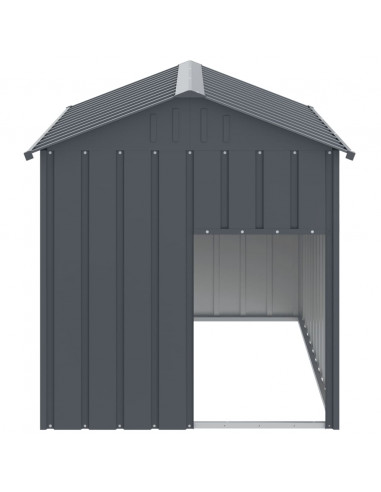 Casetta Cani con Tetto Antracite 117x153x123 cm Acciaio Zincato