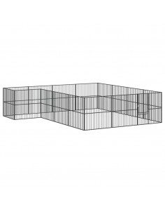 Box per Cani 16 Pannelli Nero Acciaio Zincato 2