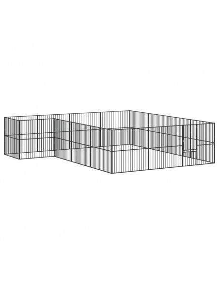 Box per Cani 16 Pannelli Nero Acciaio Zincato