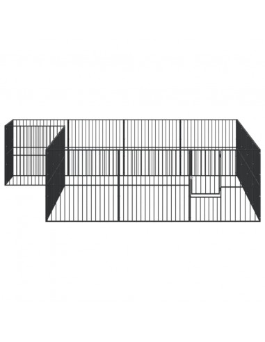 Box per Cani 16 Pannelli Nero Acciaio Zincato