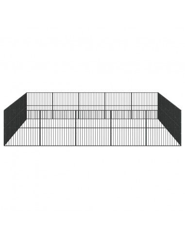 Box per Cani 20 Pannelli Nero Acciaio Zincato