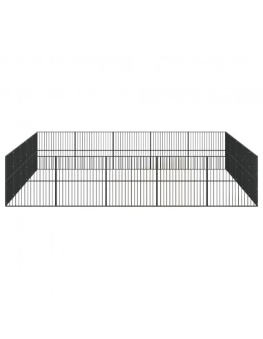 Box per Cani 20 Pannelli Nero Acciaio Zincato