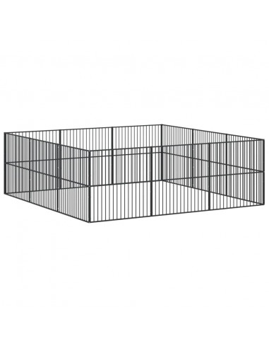 Box per Cani 12 Pannelli Nero Acciaio Zincato
