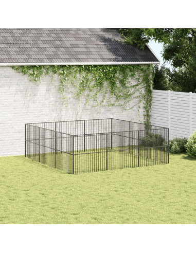 Box per Cani 12 Pannelli Nero Acciaio Zincato