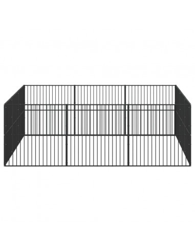Box per Cani 12 Pannelli Nero Acciaio Zincato
