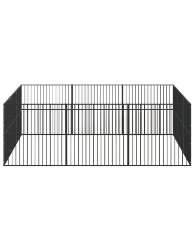 Box per Cani 12 Pannelli Nero Acciaio Zincato