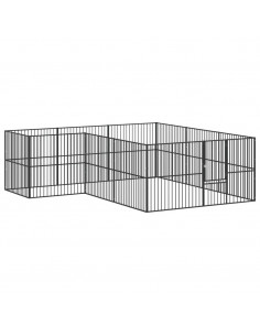 Box per Cani 12 Pannelli Nero Acciaio Zincato 2