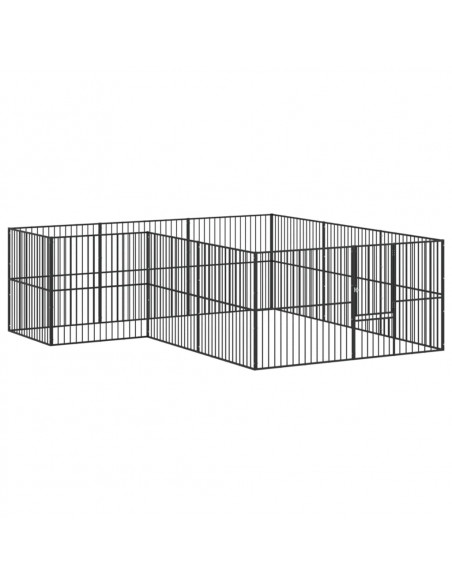 Box per Cani 12 Pannelli Nero Acciaio Zincato
