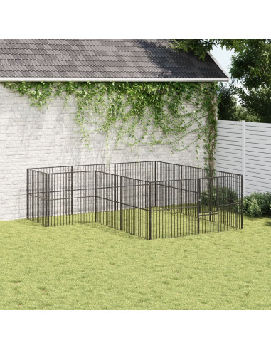 Box per Cani 12 Pannelli Nero Acciaio Zincato