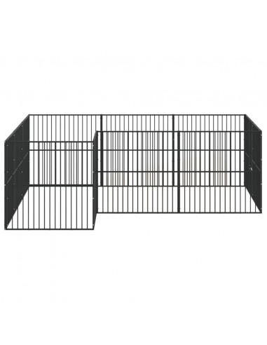 Box per Cani 12 Pannelli Nero Acciaio Zincato