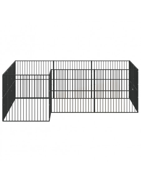 Box per Cani 12 Pannelli Nero Acciaio Zincato