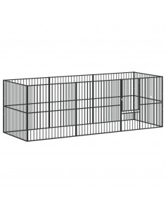 Box per Cani 8 Pannelli Nero Acciaio Zincato 2
