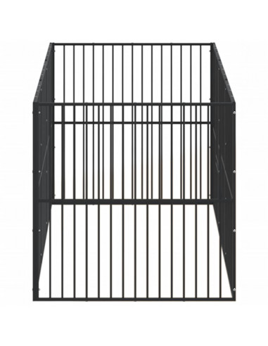Box per Cani 8 Pannelli Nero Acciaio Zincato