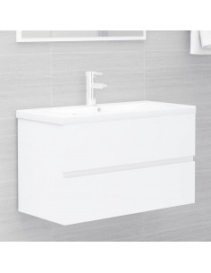 Set Mobili da Bagno 2 pz Bianco in Legno Multistrato