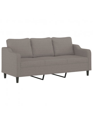 Set Divani 3 pz con Cuscini Tortora in Tessuto