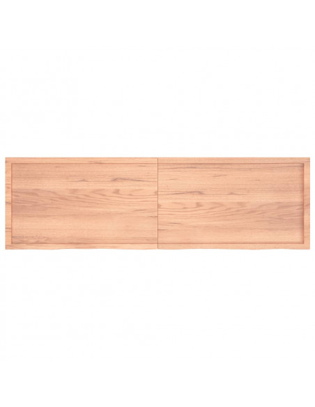 Piano Bagno Marrone 200x60x(2-6) cm Legno Massello Trattato