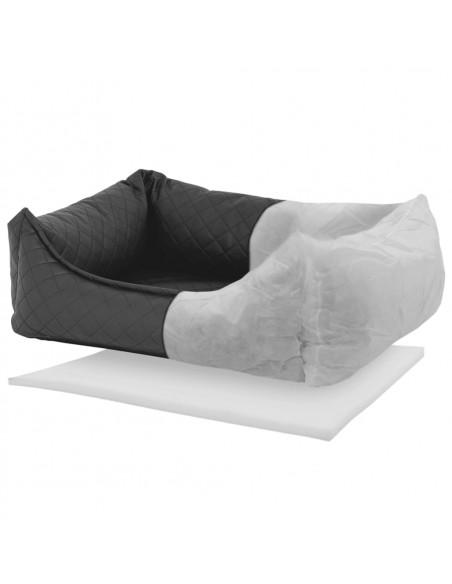 Madison Letto per Cani Skai Check 80x67x22 cm Grigio