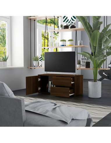 Mobile Porta TV Rovere Marrone 80x34x36 cm in Legno Multistrato