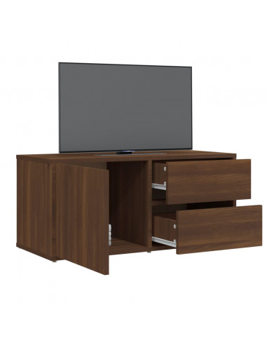 Mobile Porta TV Rovere Marrone 80x34x36 cm in Legno Multistrato
